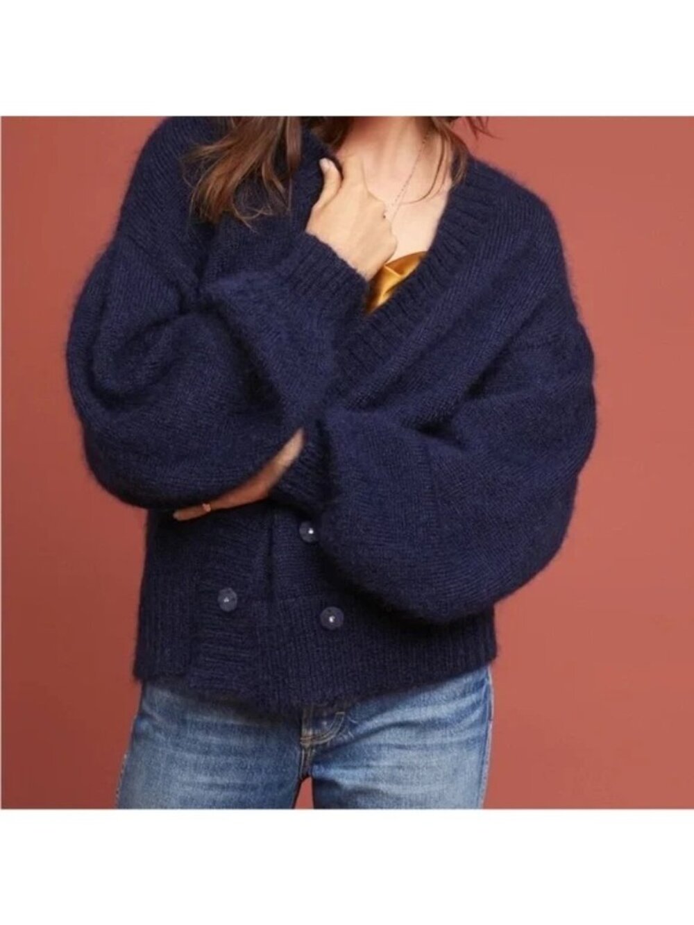 AG Adriano Goldschmied Amari Cardigan Wool Mohair Sweater Size L